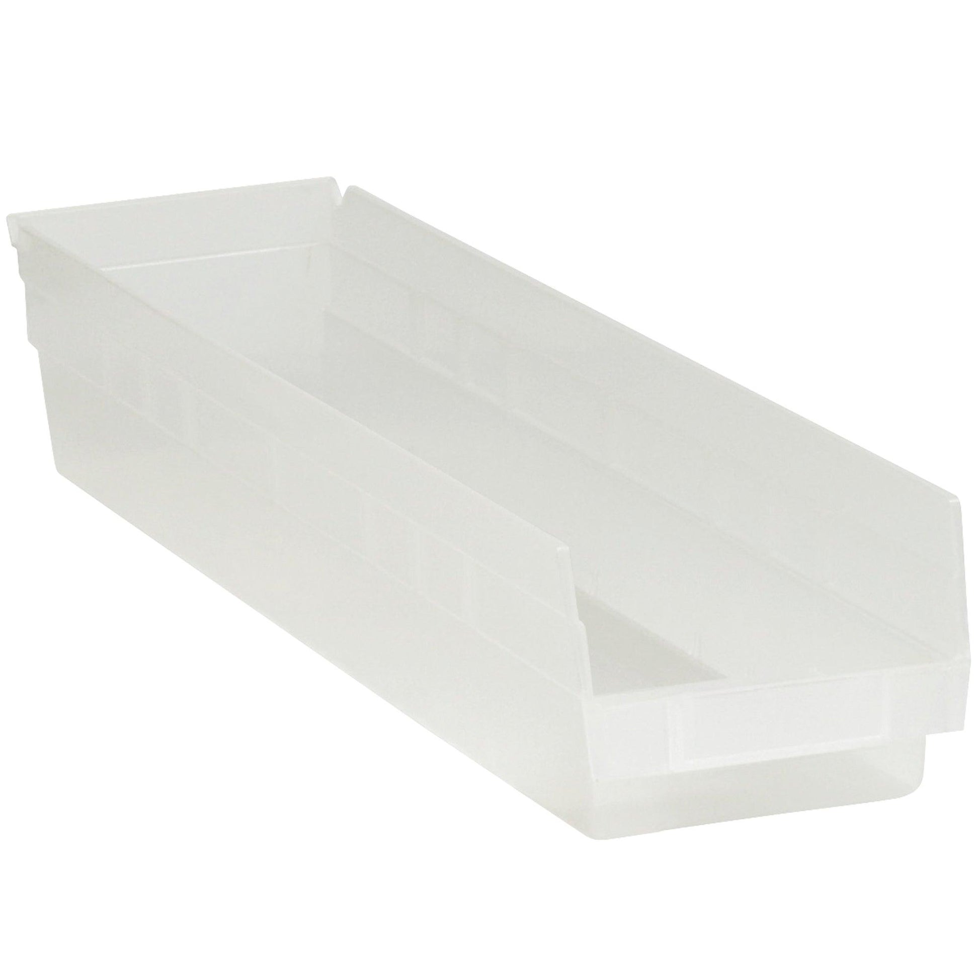 23 5/8 x 4 1/8 x 4" Clear Plastic Shelf Bin Boxes - BINPS121CL