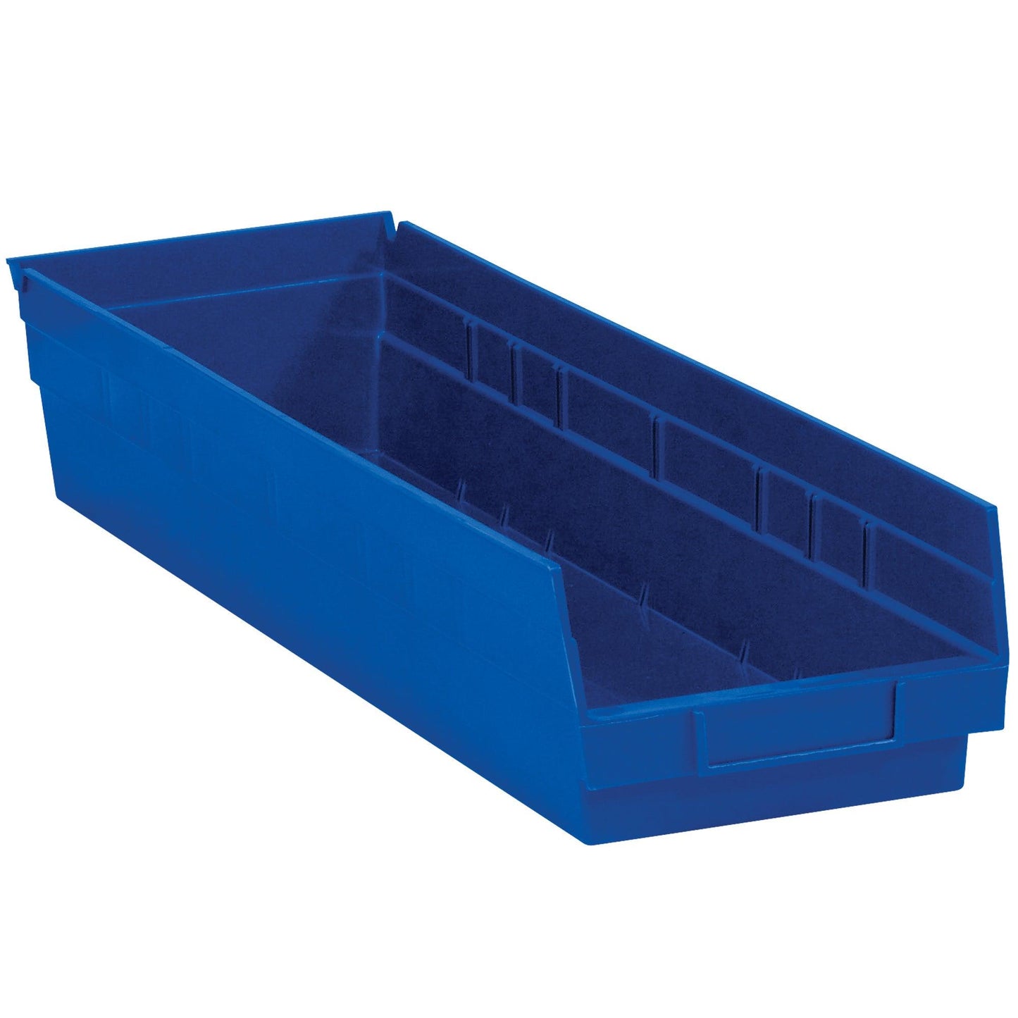 23 5/8 x 6 5/8 x 4" Blue Plastic Shelf Bin Boxes - BINPS122B