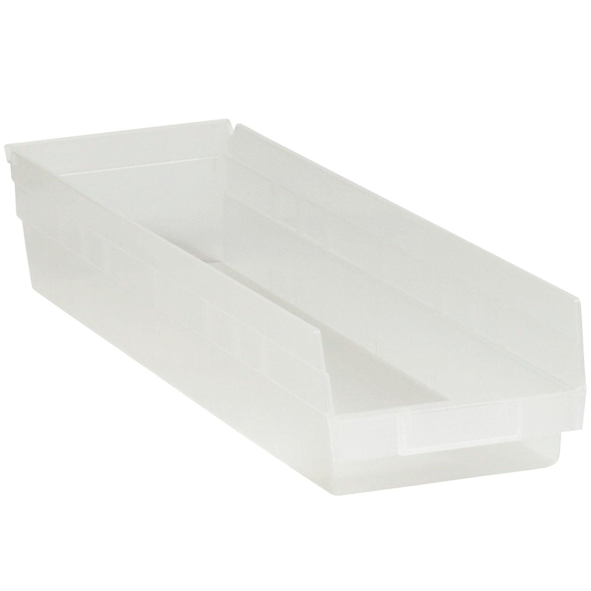 23 5/8 x 6 5/8 x 4" Clear Plastic Shelf Bin Boxes - BINPS122CL