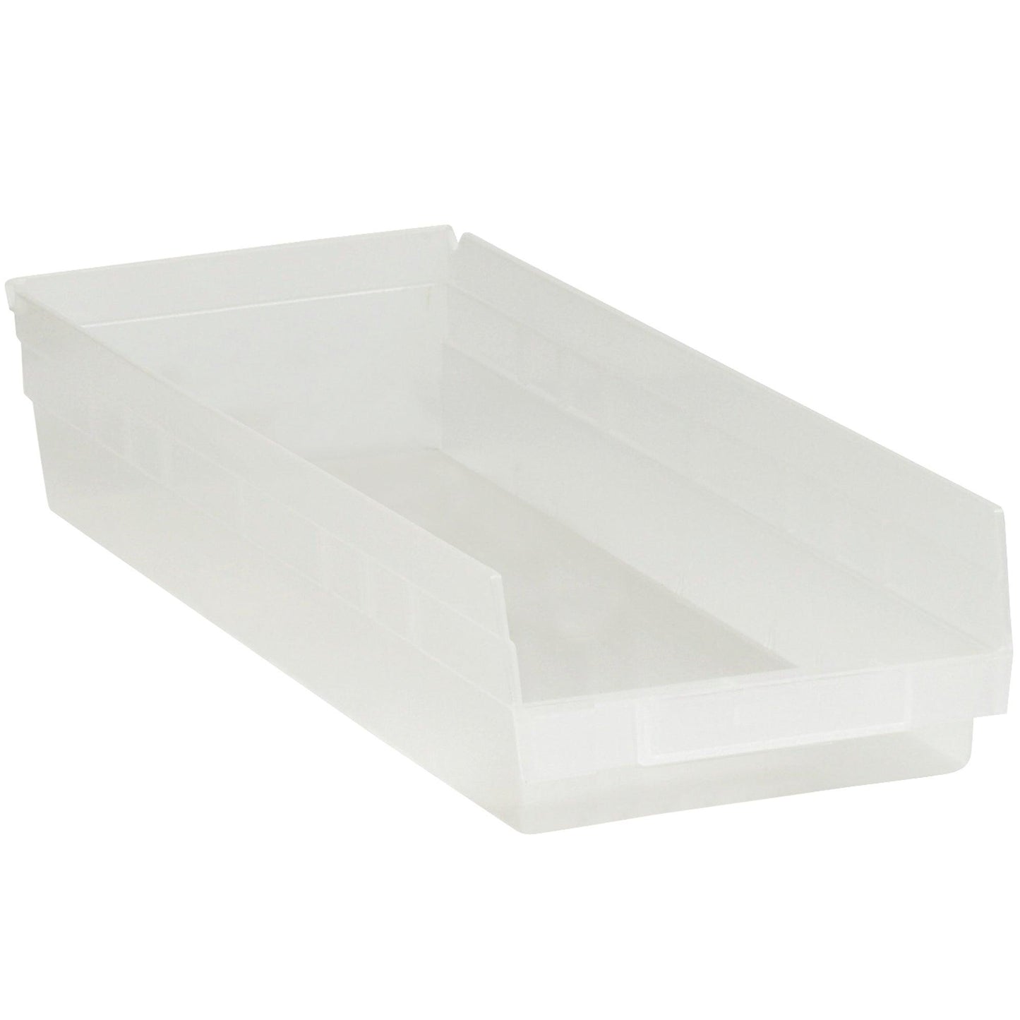 23 5/8 x 8 3/8 x 4" Clear Plastic Shelf Bin Boxes - BINPS123CL