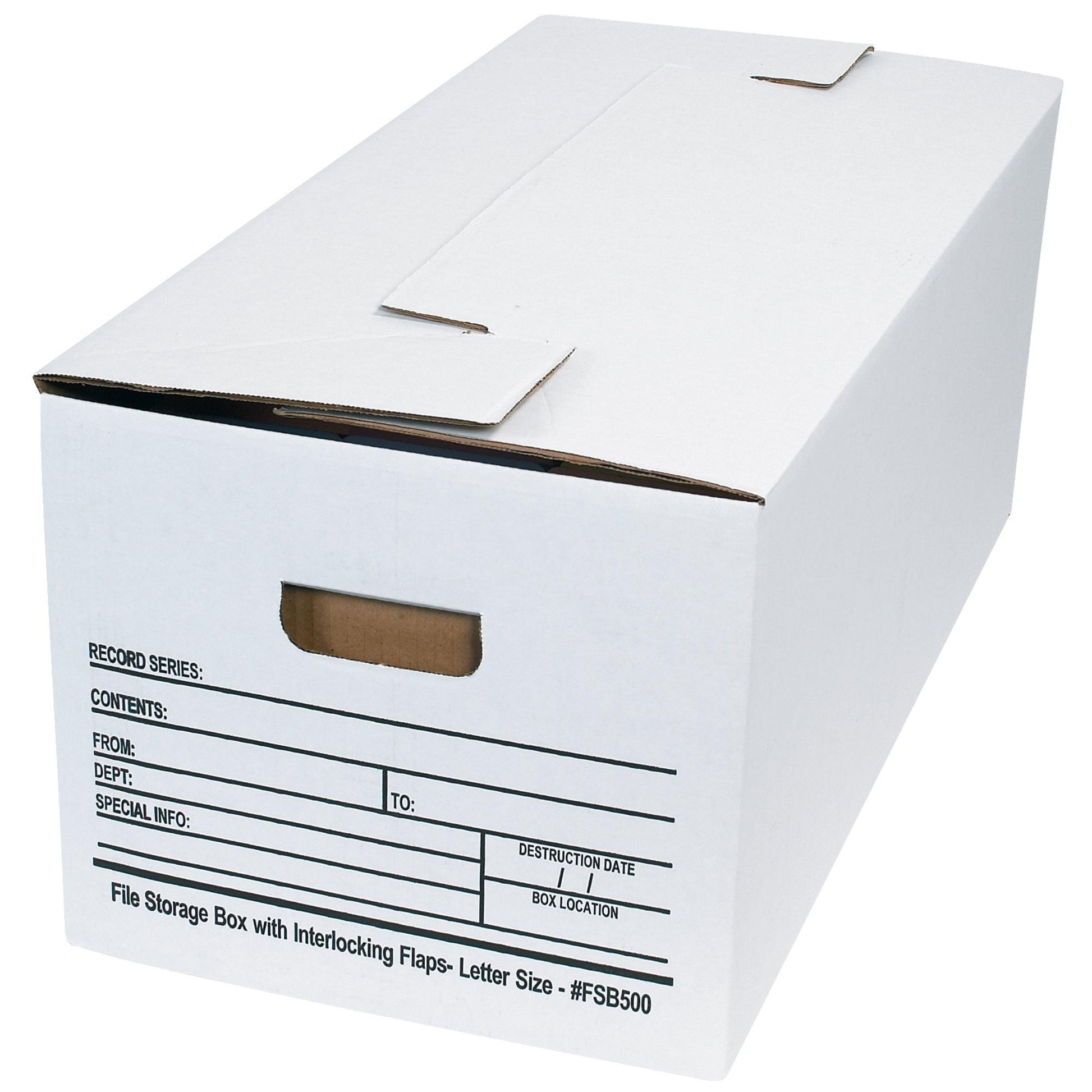 24 x 12 x 10" Interlocking Flap File Storage Boxes - FSB500