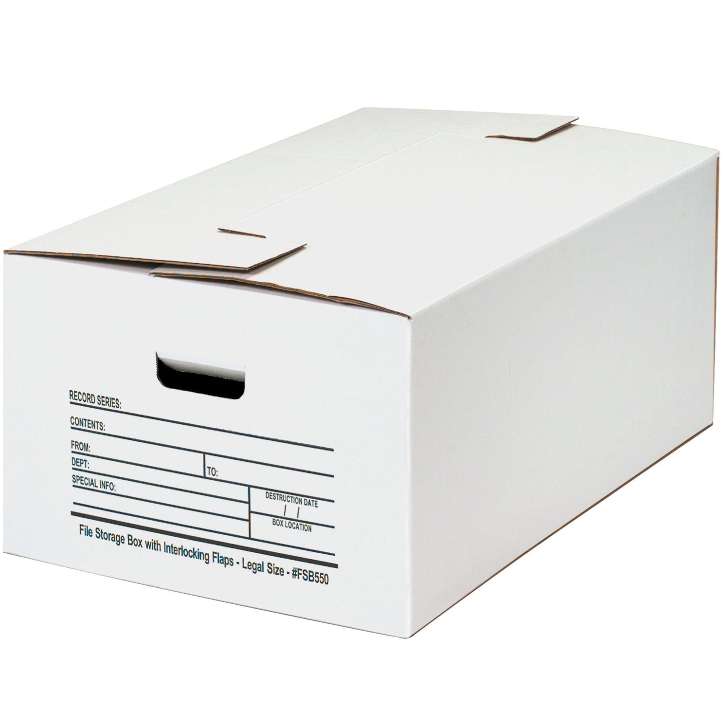 24 x 15 x 10" Interlocking Flap File Storage Boxes - FSB550