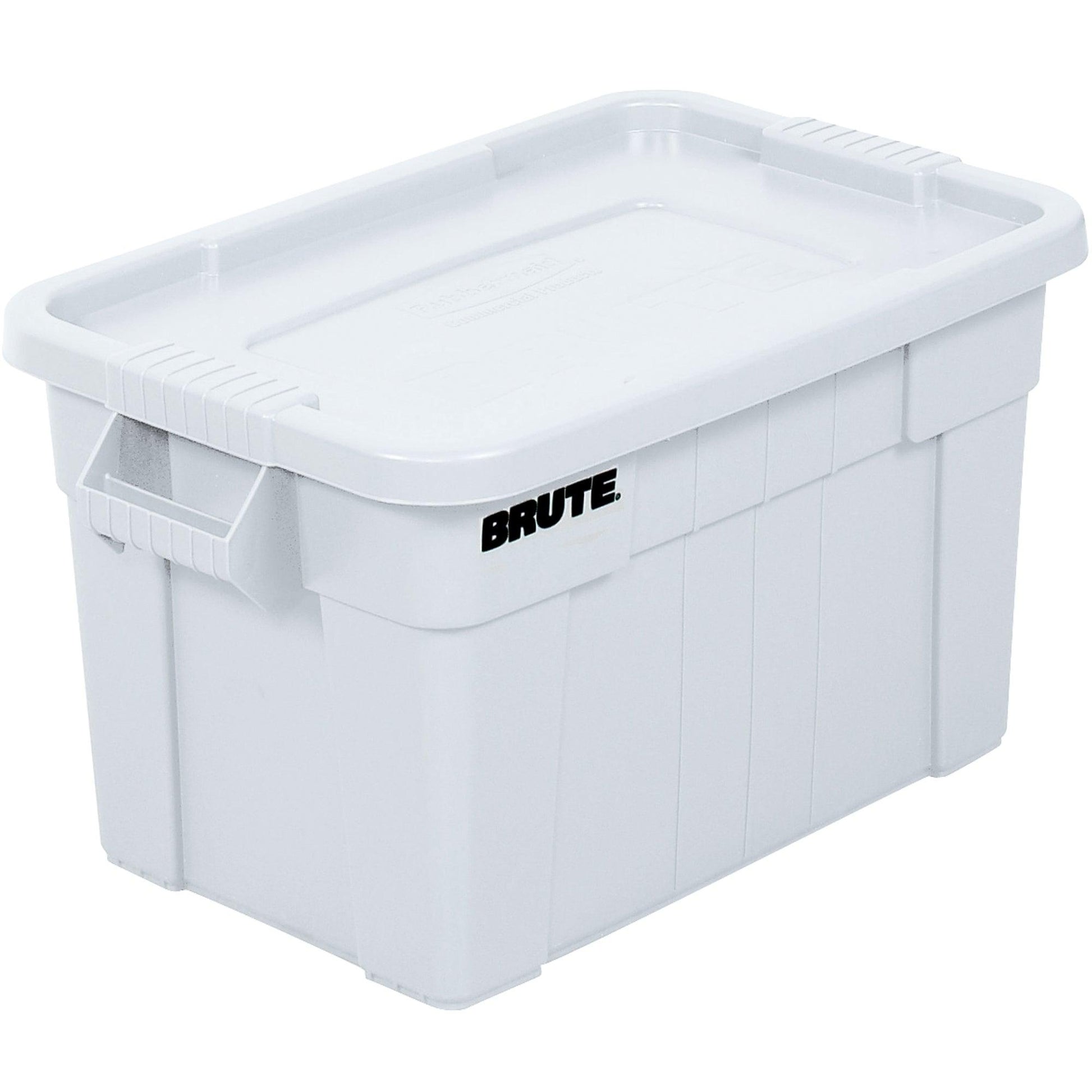 28 x 18 x 15" White Brute® Totes with Lid - RUB118