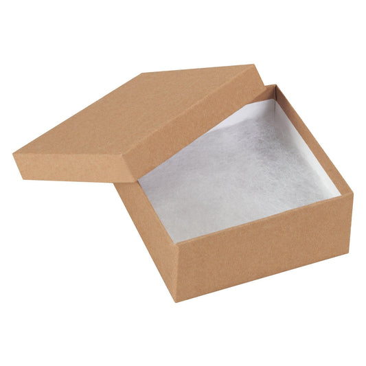 3 1/2 x 3 1/2 x 1 1/2" Kraft Jewelry Boxes - JB3312K