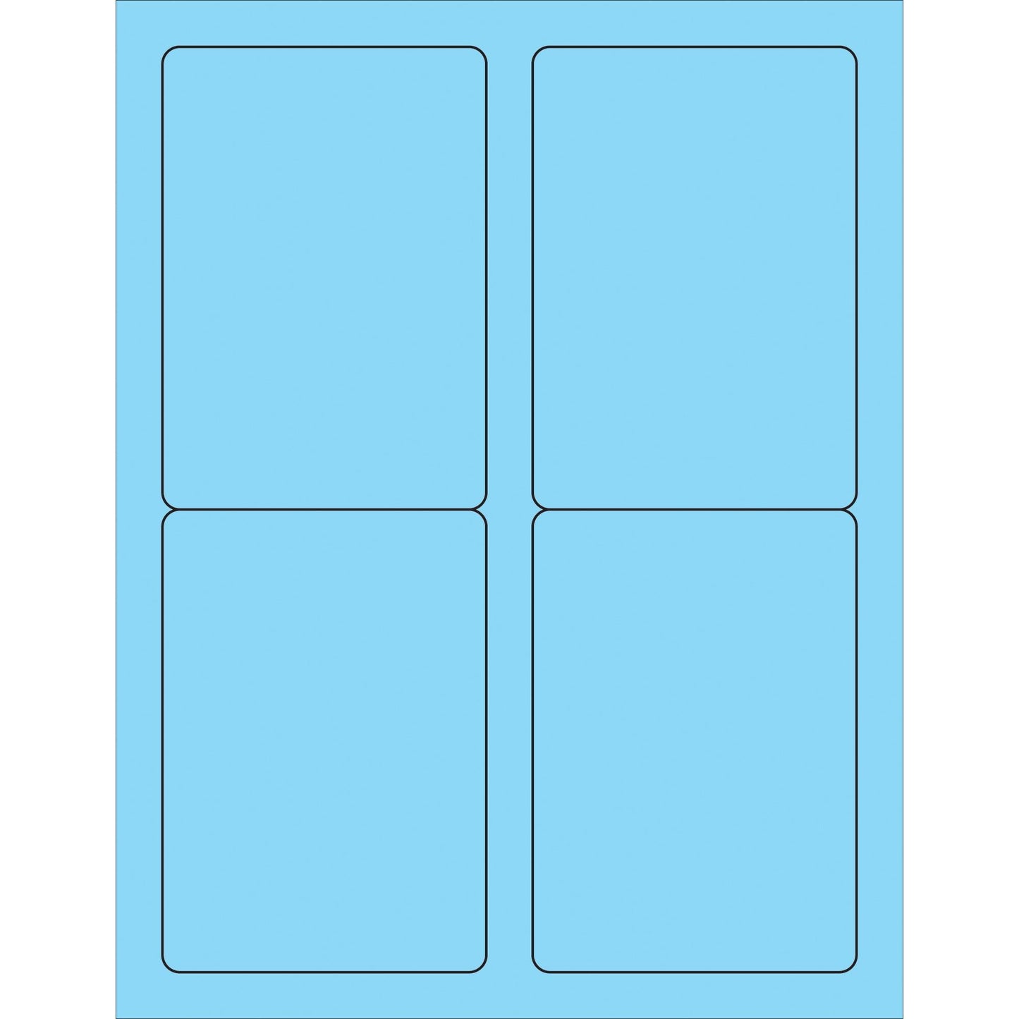 3 1/2 x 5" Fluorescent Pastel Blue Rectangle Laser Labels - LL176BE