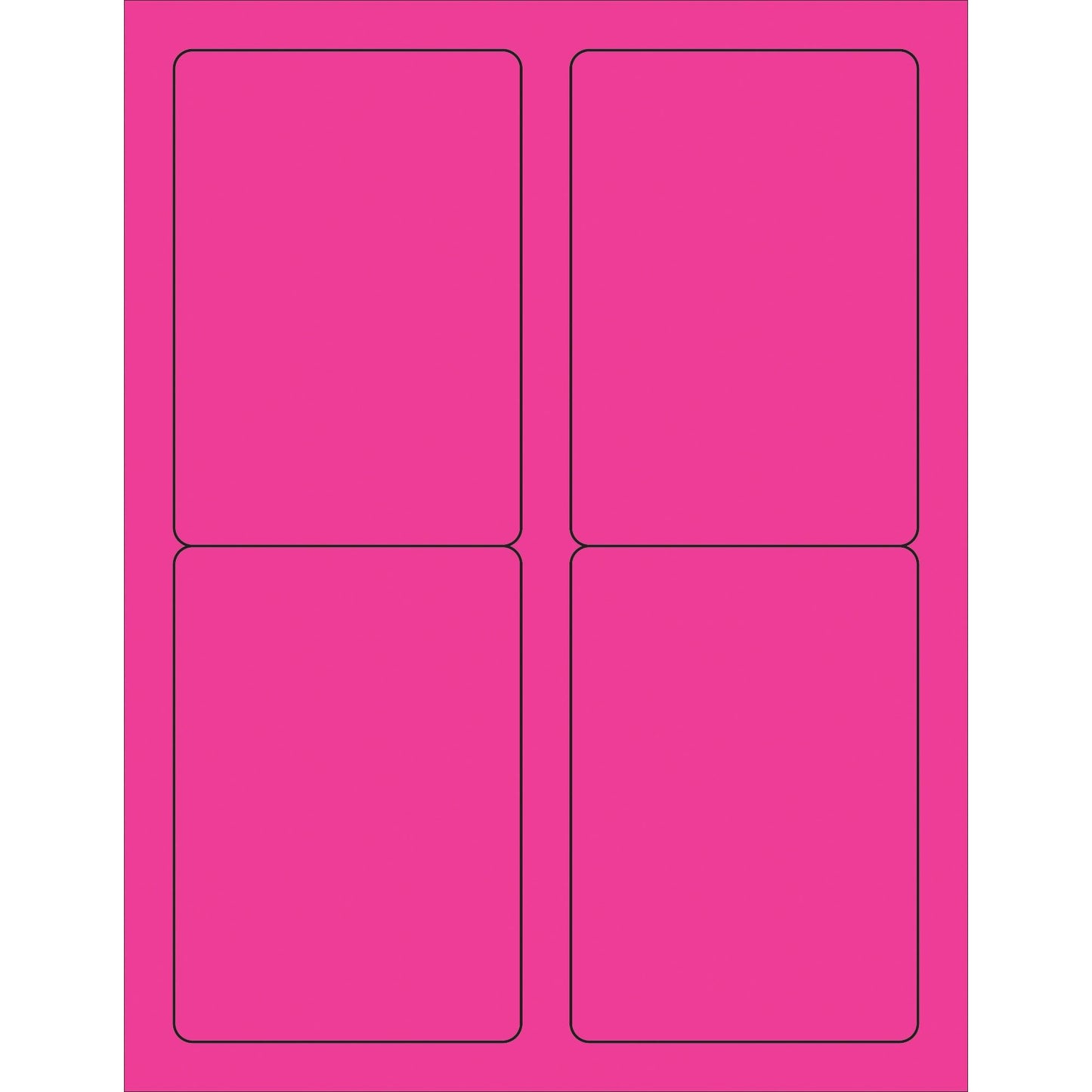 3 1/2 x 5" Fluorescent Pink Rectangle Laser Labels - LL176PK