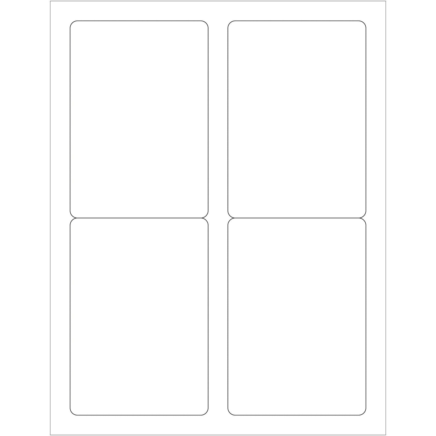 3 1/2 x 5" Glossy White Rectangle Laser Labels - LL209