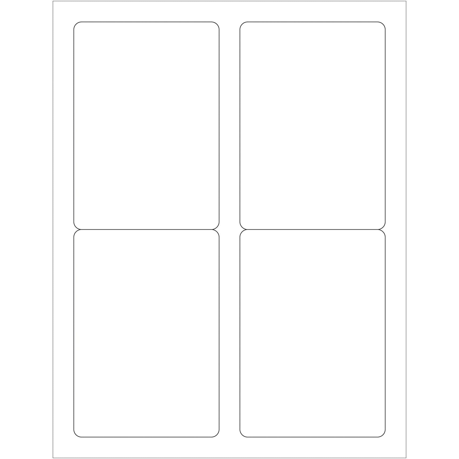 3 1/2 x 5" Glossy White Rectangle Laser Labels - LL209