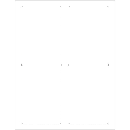 3 1/2 x 5" Glossy White Rectangle Laser Labels - LL209