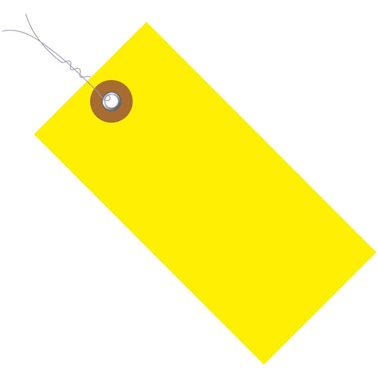 3 1/4 x 1 5/8" Yellow Tyvek® Pre-Wired Shipping Tag - G14023B Box Packaging Partner