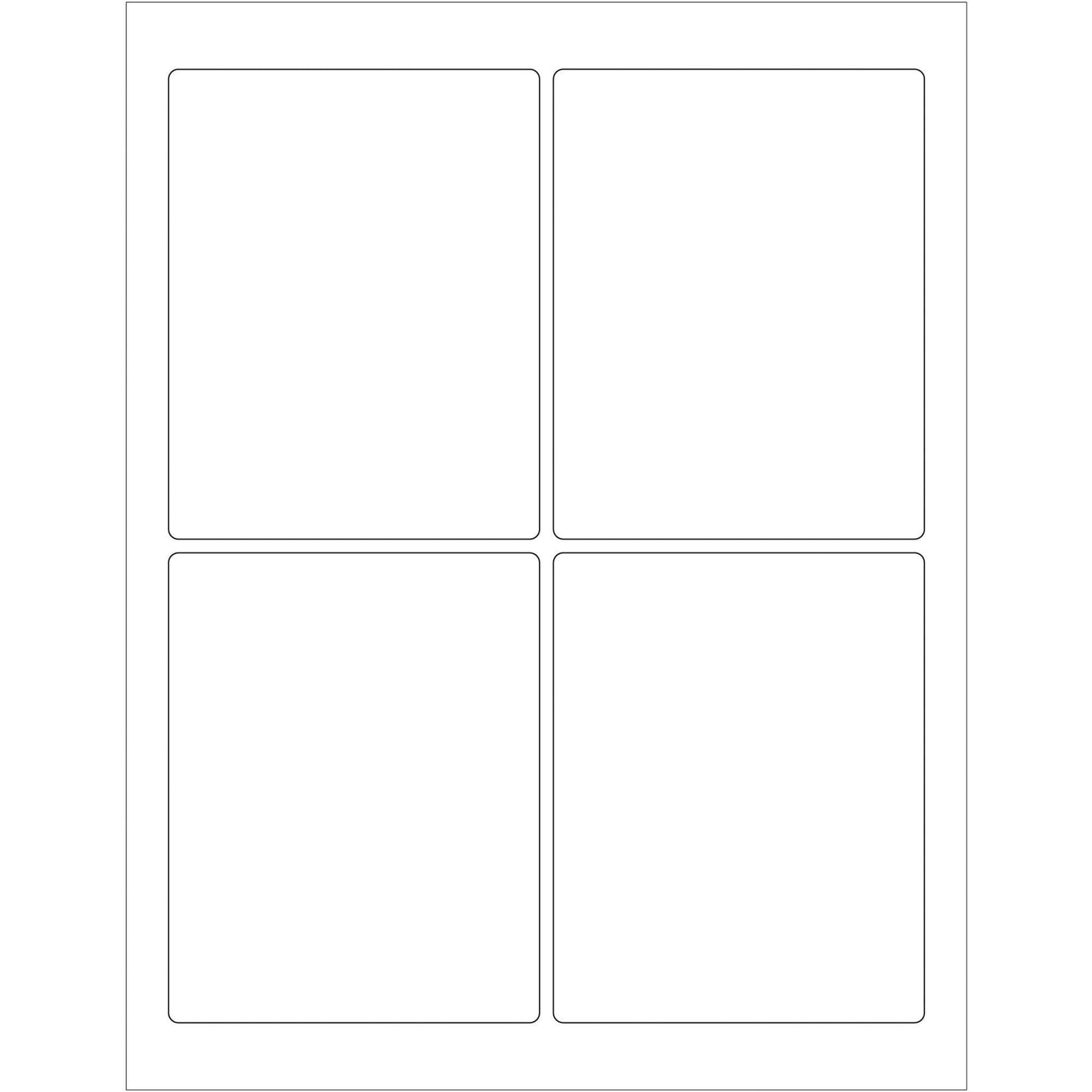 3 3/4 x 4 3/4" White Rectangle Laser Labels - LL167