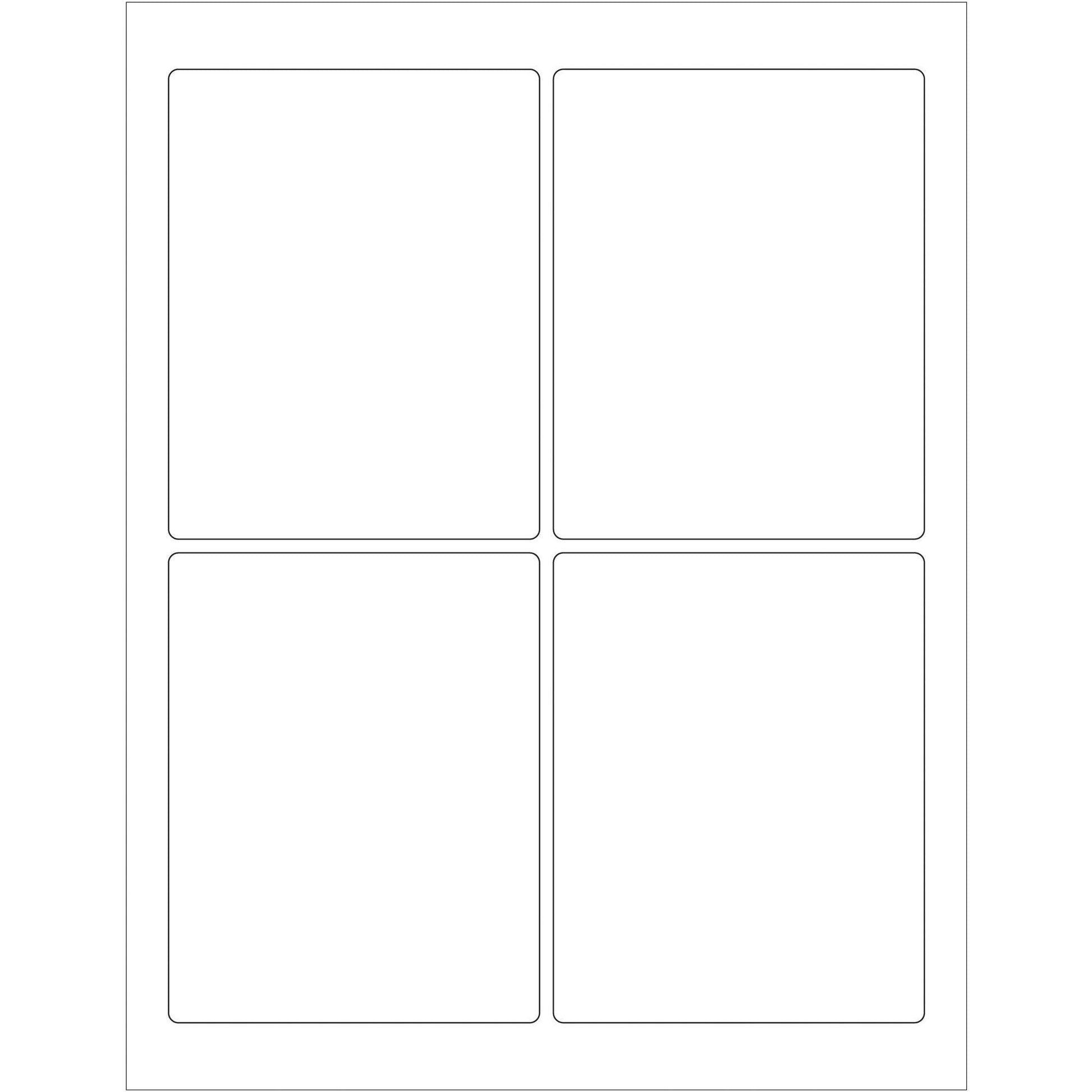 3 3/4 x 4 3/4" White Rectangle Laser Labels - LL167