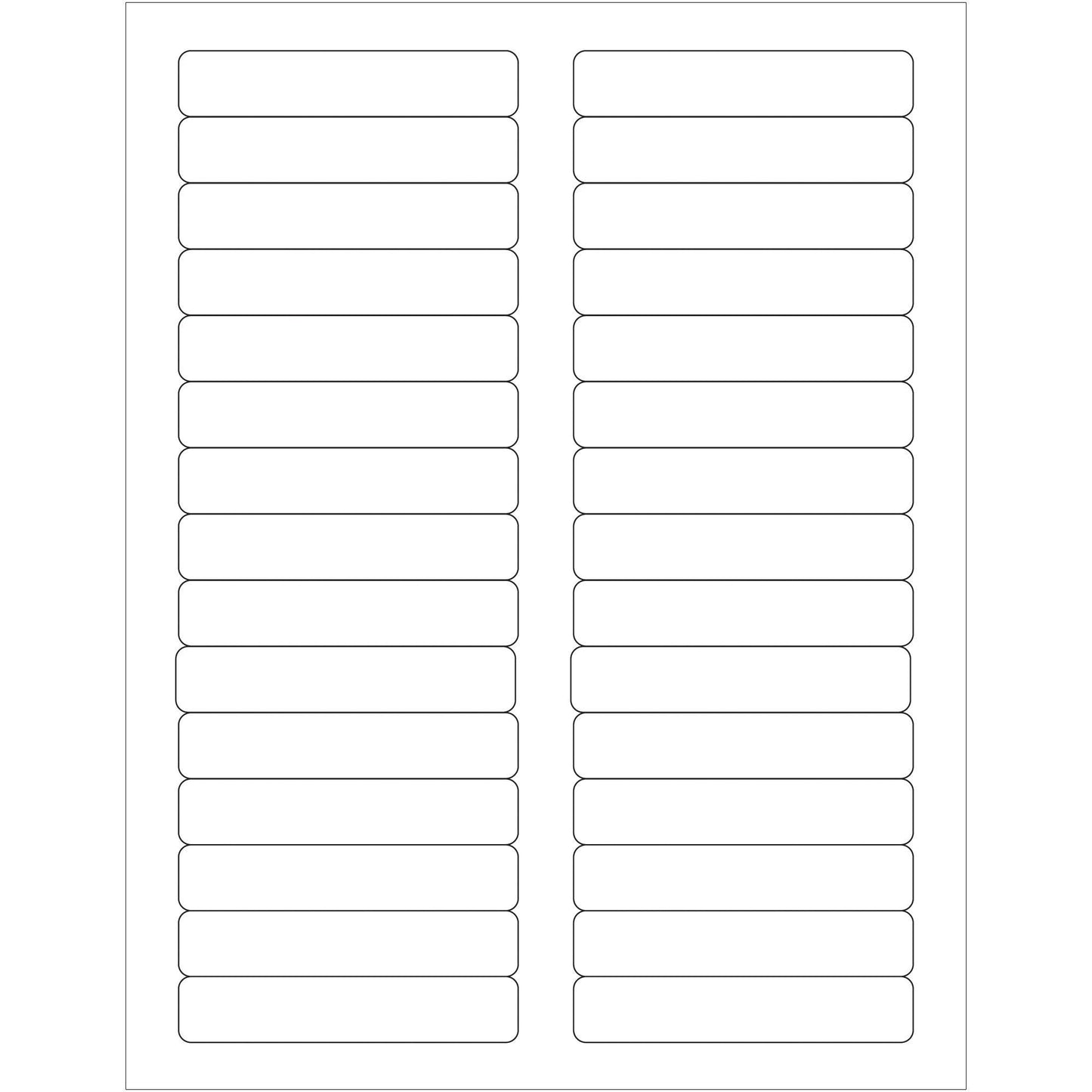 3 7/16 x 2/3" White Rectangle Laser Labels - LL120