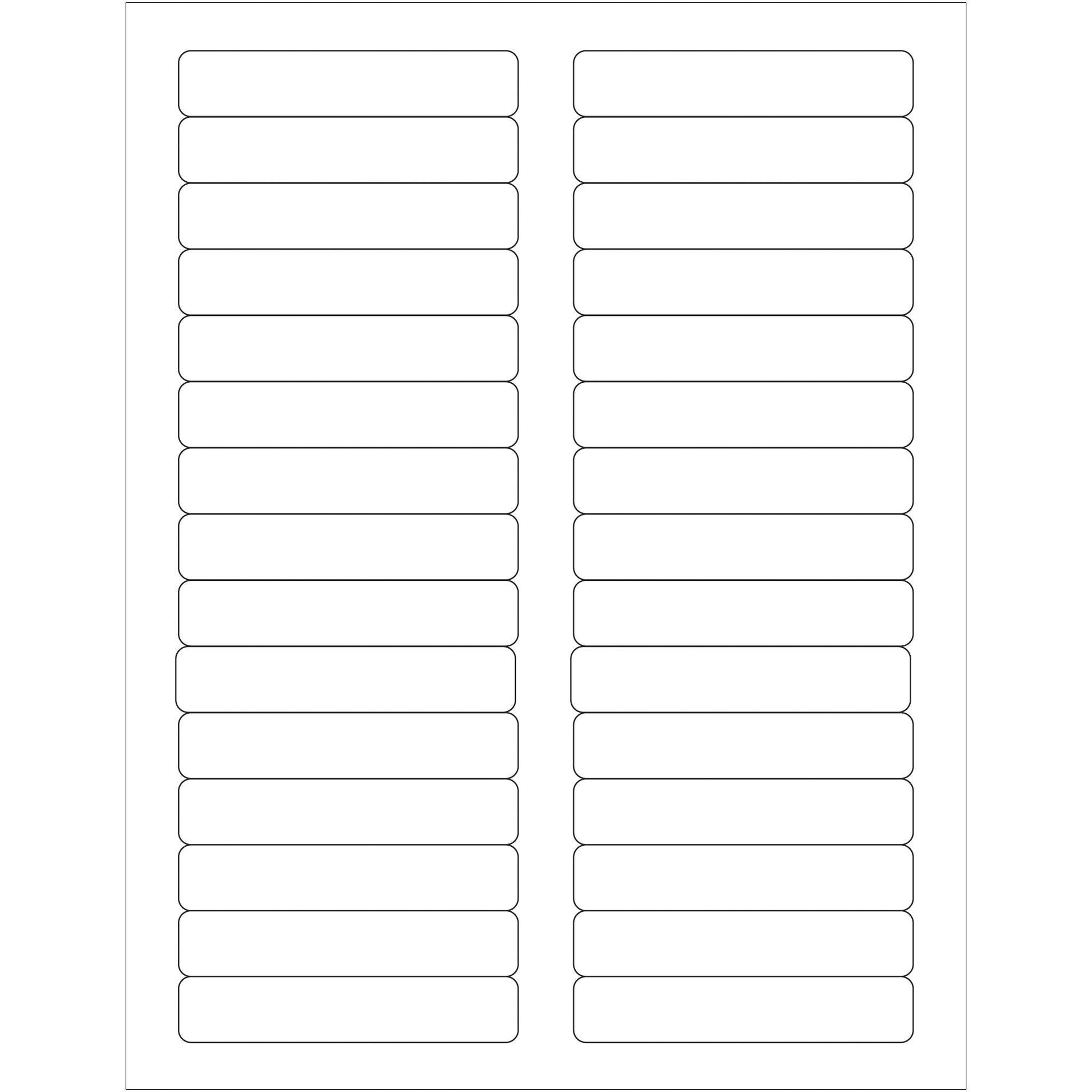 3 7/16 x 2/3" White Rectangle Laser Labels - LL120