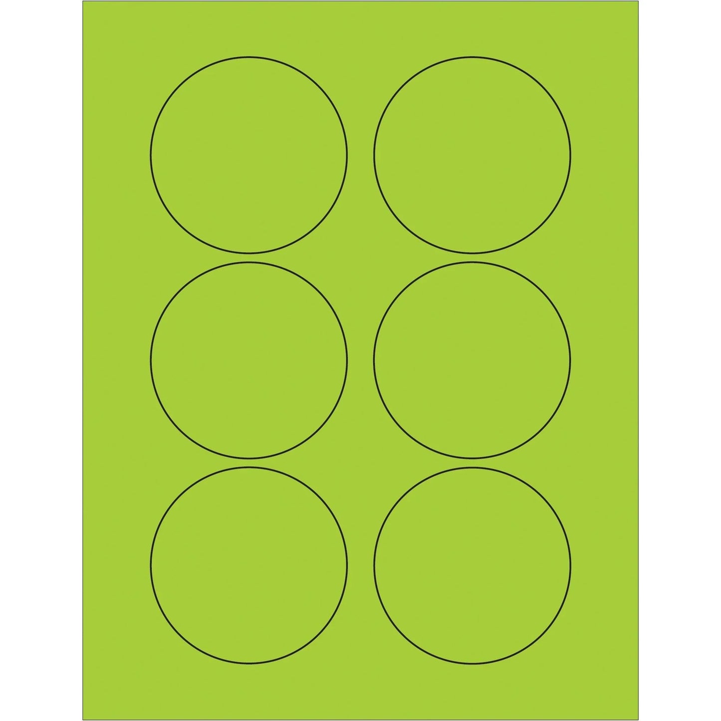 3" Fluorescent Green Circle Laser Labels - LL195GN Box Packaging Partner