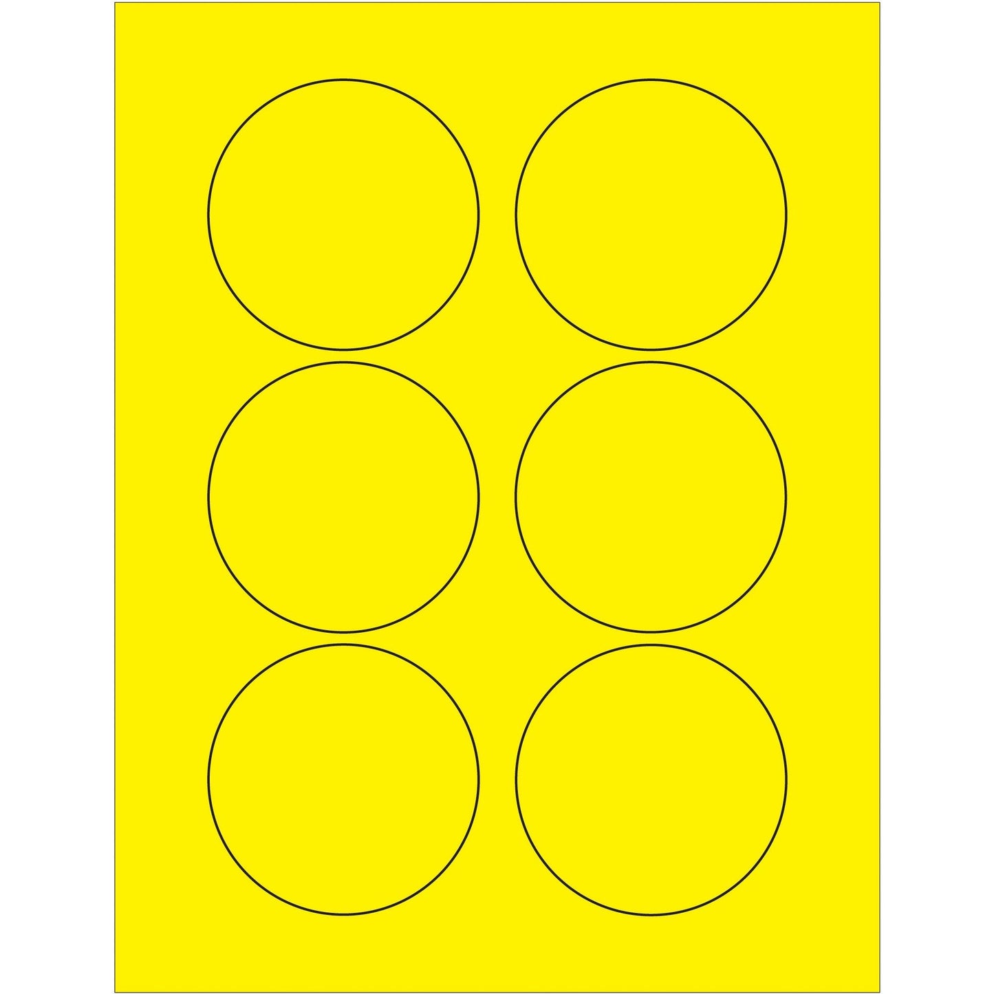 3" Fluorescent Yellow Circle Laser Labels - LL195YE