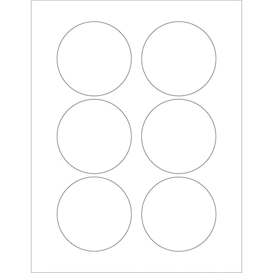 3" Glossy White Circle Laser Labels - LL304