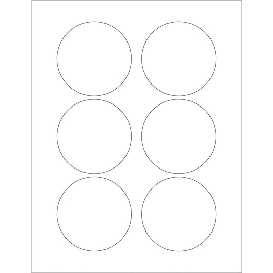 3" White Circle Laser Labels - LL150