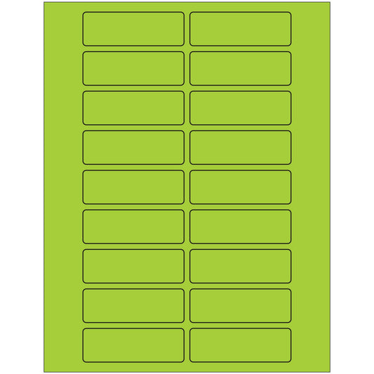 3 x 1" Fluorescent Green Rectangle Laser Labels - LL174GN