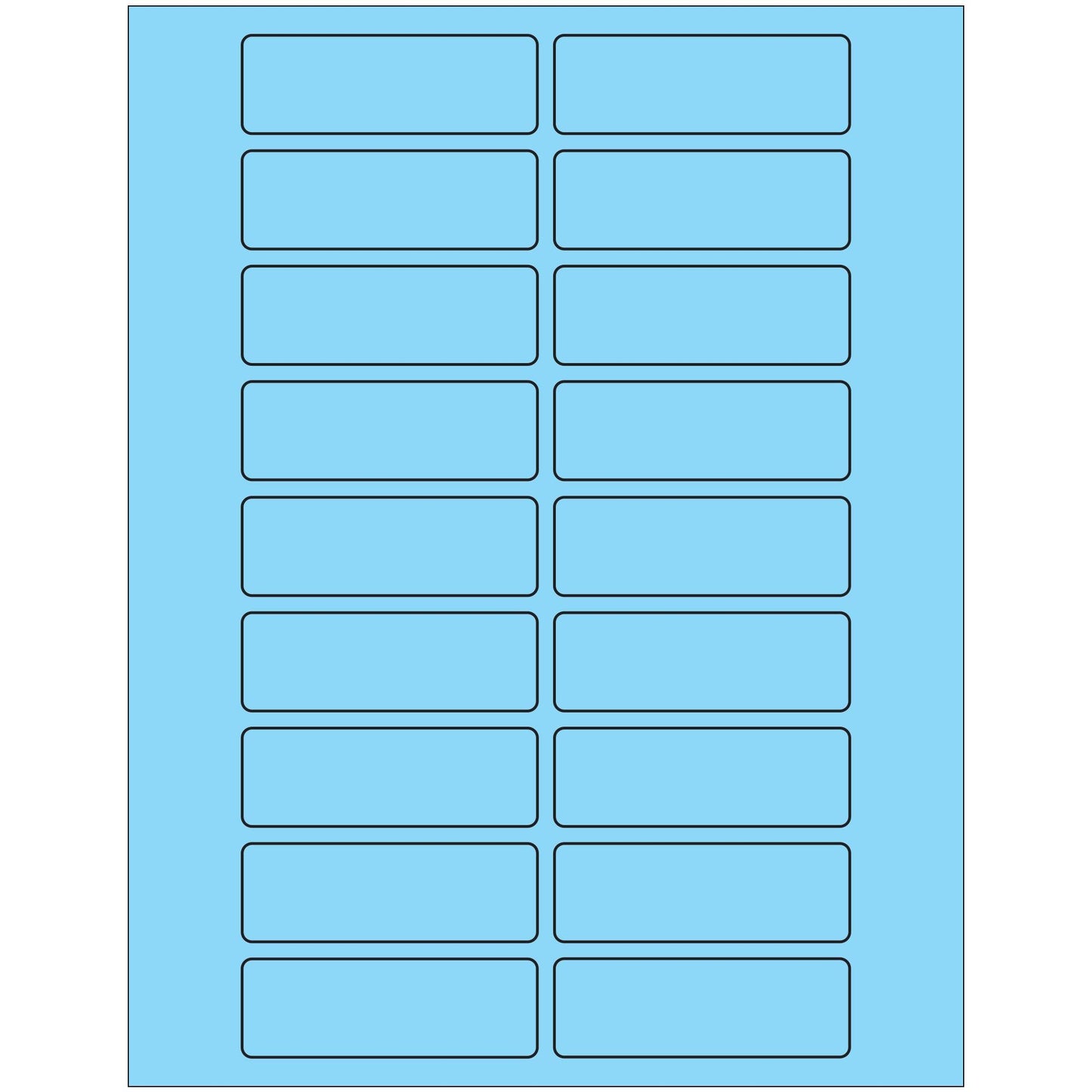 3 x 1" Fluorescent Pastel Blue Rectangle Laser Labels - LL174BE