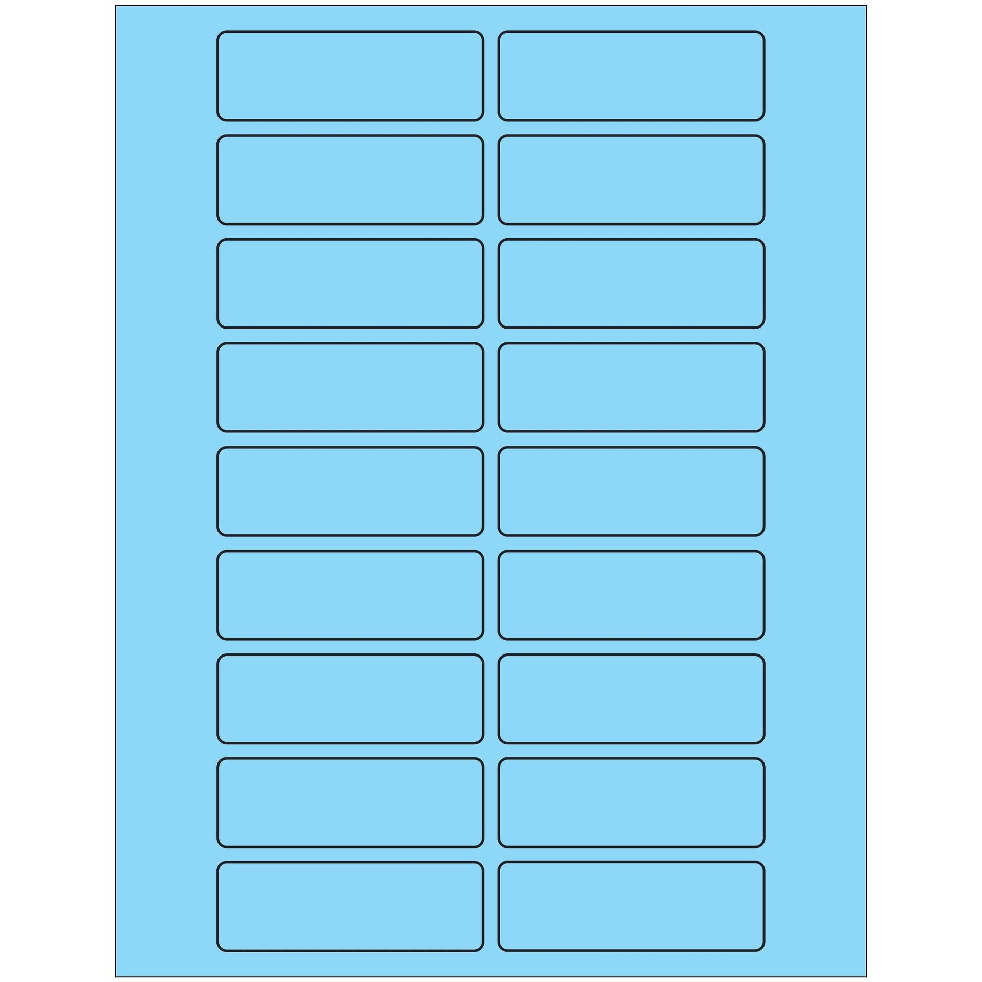 3 x 1" Fluorescent Pastel Blue Rectangle Laser Labels - LL174BE