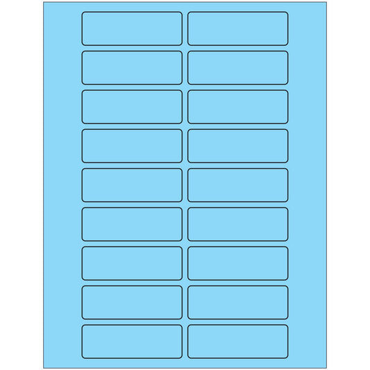 3 x 1" Fluorescent Pastel Blue Rectangle Laser Labels - LL174BE