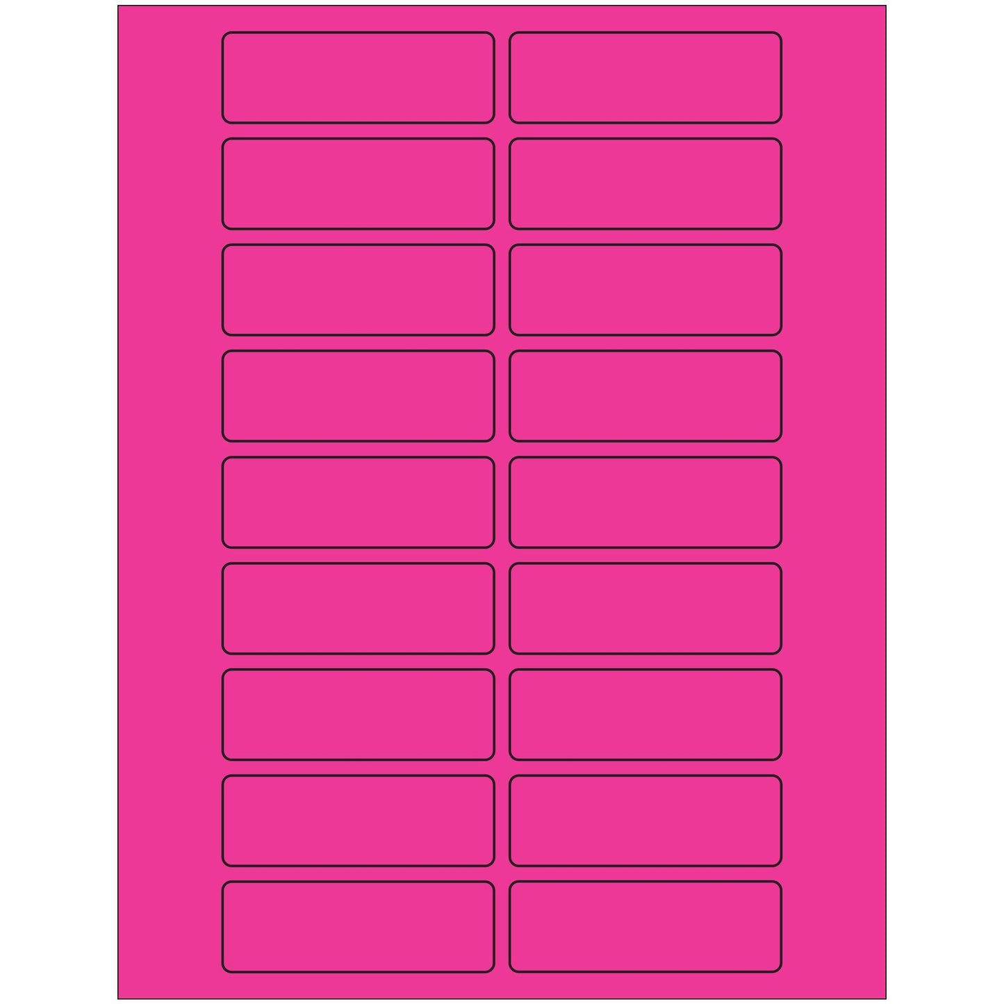 3 x 1" Fluorescent Pink Rectangle Laser Labels - LL174PK