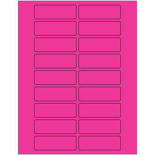 3 x 1" Fluorescent Pink Rectangle Laser Labels - LL174PK