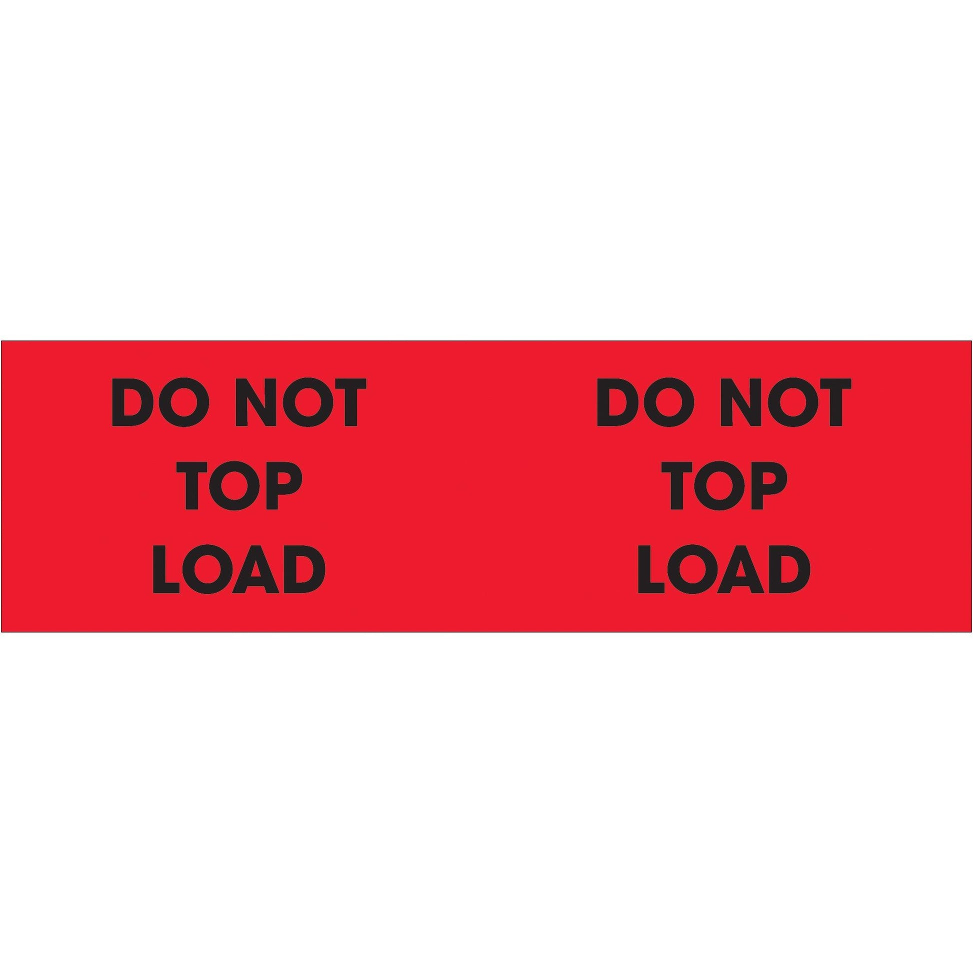 3 x 10" - "Do Not Top Load" (Fluorescent Red) Labels - DL3121