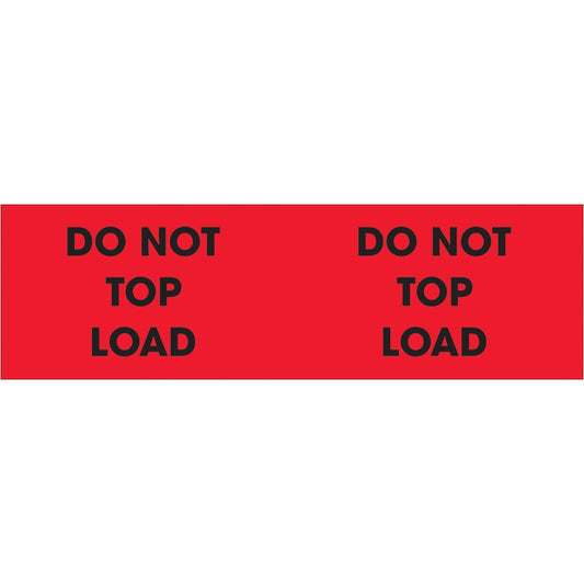 3 x 10" - "Do Not Top Load" (Fluorescent Red) Labels - DL3121