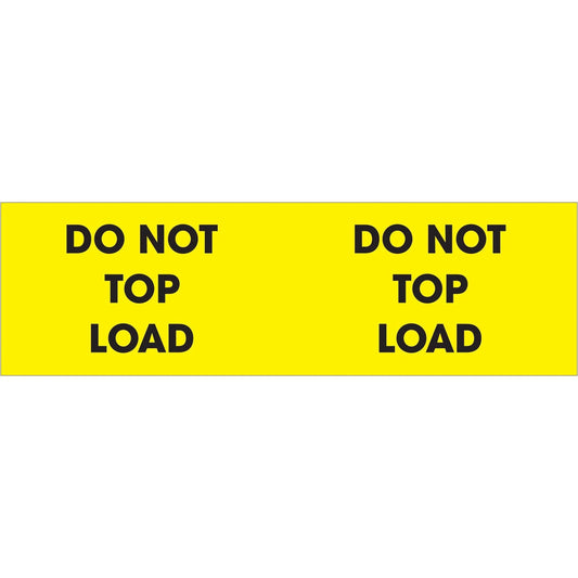 3 x 10" - "Do Not Top Load" (Fluorescent Yellow) Labels - DL1226 Box Packaging Partner