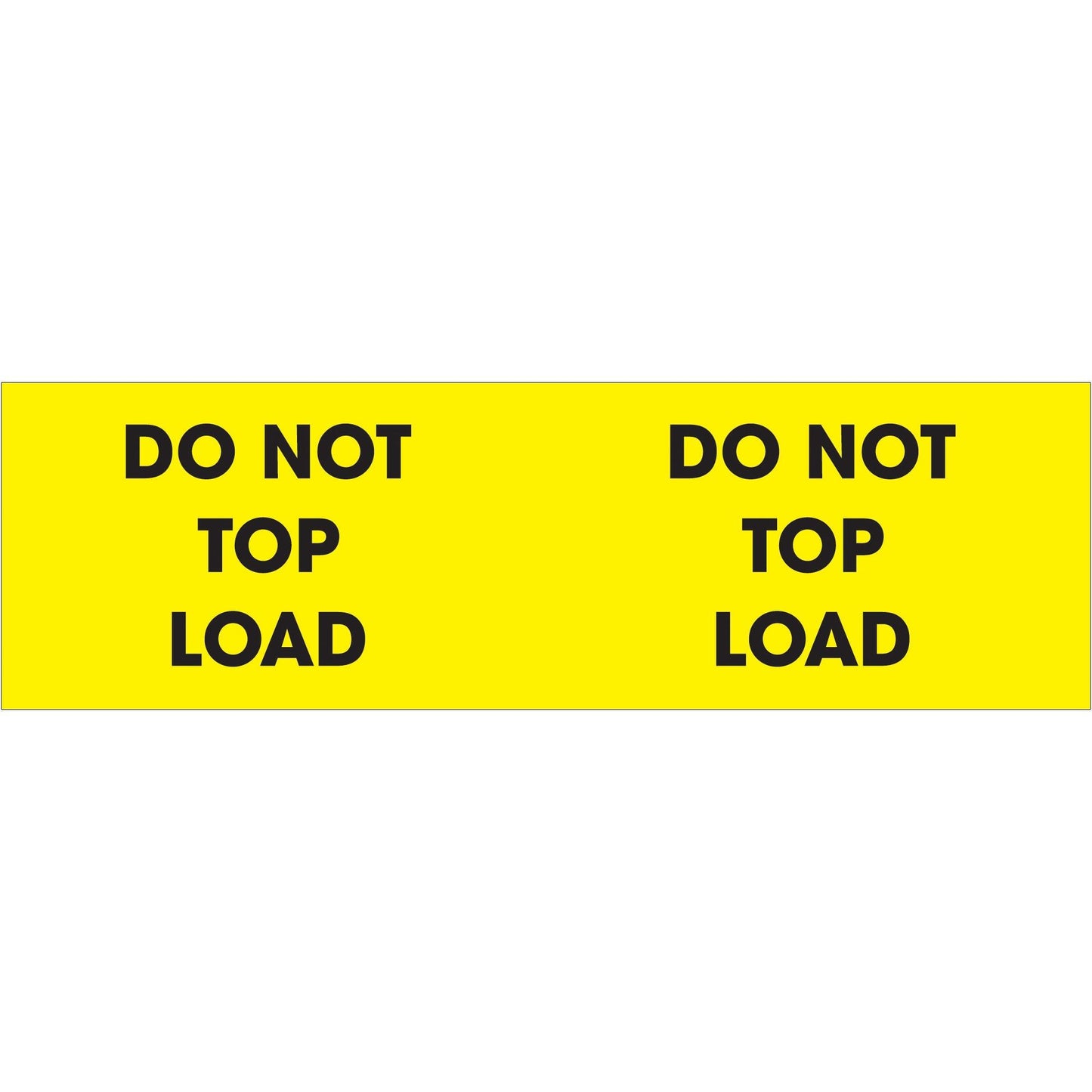 3 x 10" - "Do Not Top Load" (Fluorescent Yellow) Labels - DL1226