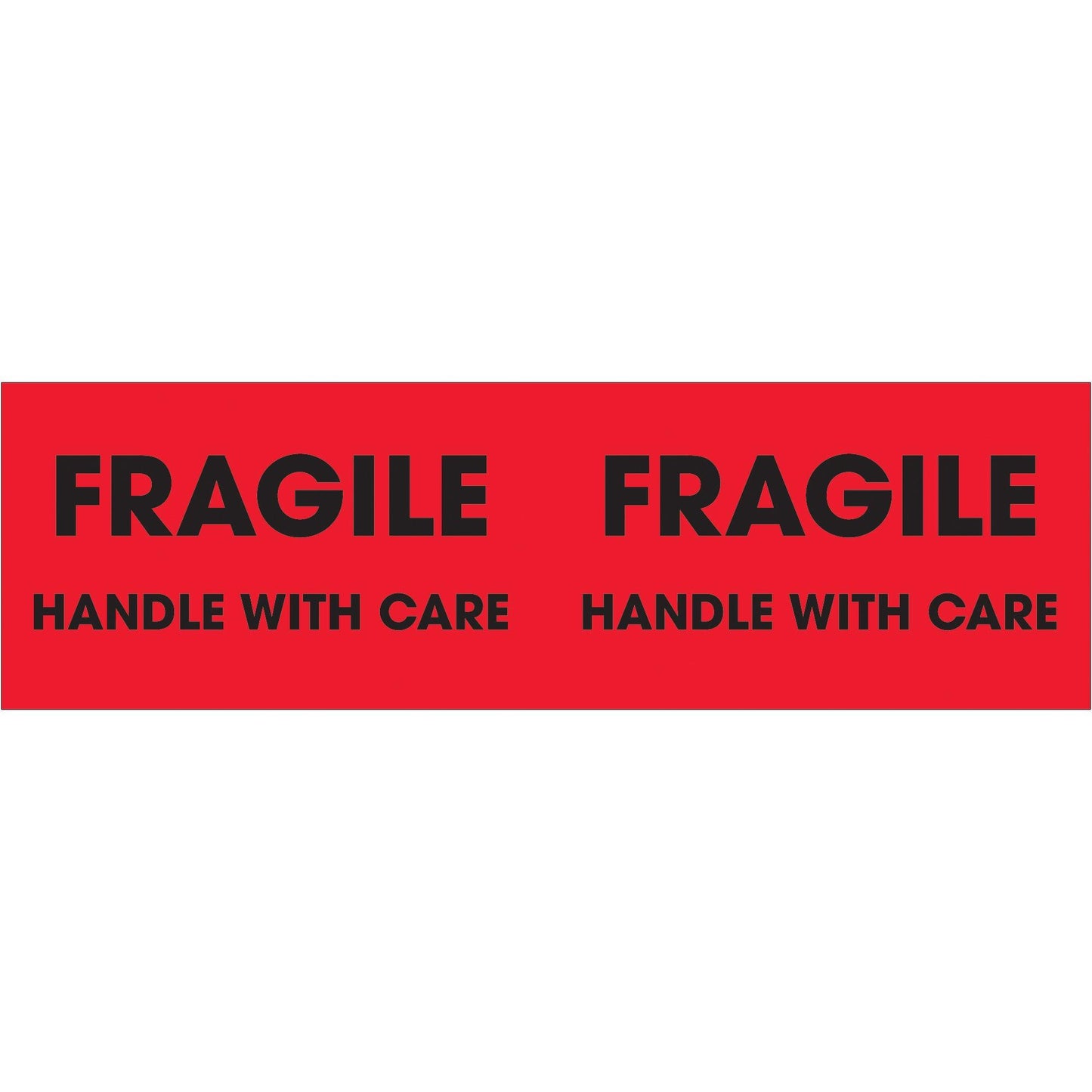 3 x 10" - "Fragile - Handle With Care" (Fluorescent Red) Labels - DL3131