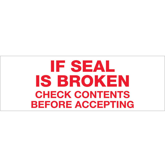 3" x 110 yds. - "If Seal Is Broken..." (6 Pack) Tape Logic® Messaged Carton Sealing Tape - T905P166PK