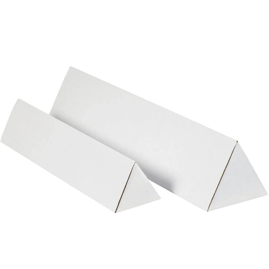 3 x 18 1/4" White Triangle Mailing Tubes - MTM318 Box Packaging Partner