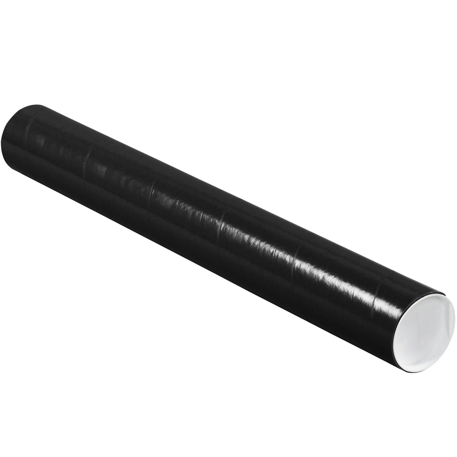 3 x 24" Black Tubes with Caps - P3024BL