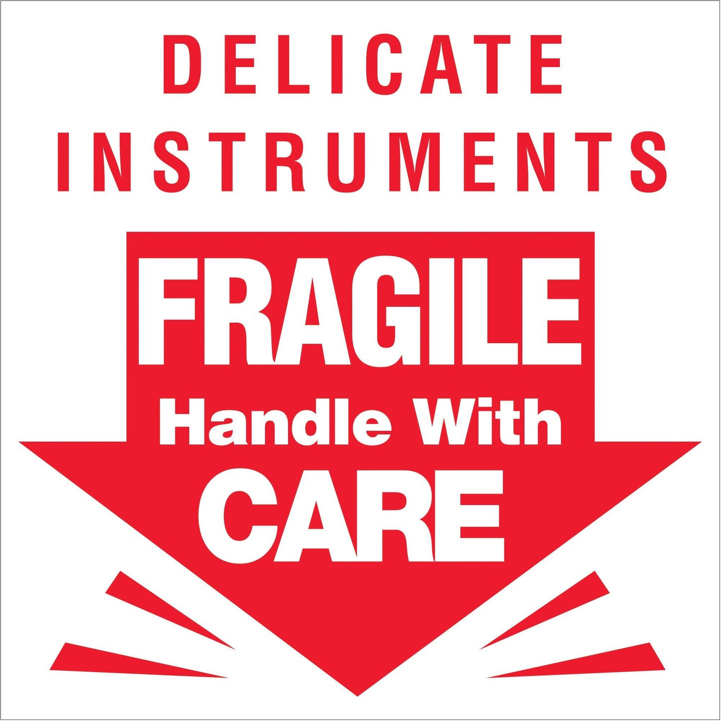 3 x 3" - "Delicate Instruments - Fragile" Labels - DL1080