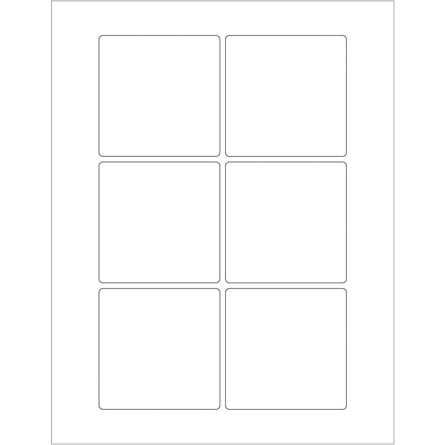 3 x 3" White Rectangle Laser Labels - LL166