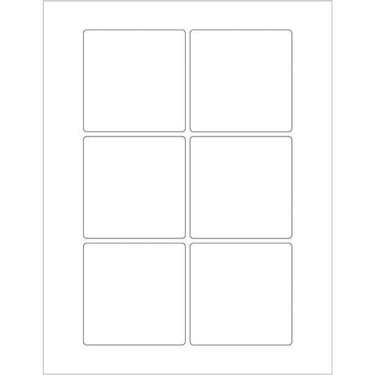 3 x 3" White Rectangle Laser Labels - LL166