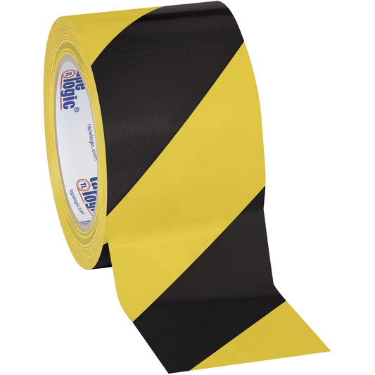 3" x 36 yds. Black/Yellow (3 Pack) Tape Logic® Striped Vinyl Safety Tape - T93363PKBY