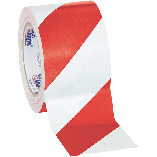 3" x 36 yds. Red/White (3 Pack) Tape Logic® Striped Vinyl Safety Tape - T93363PKRW