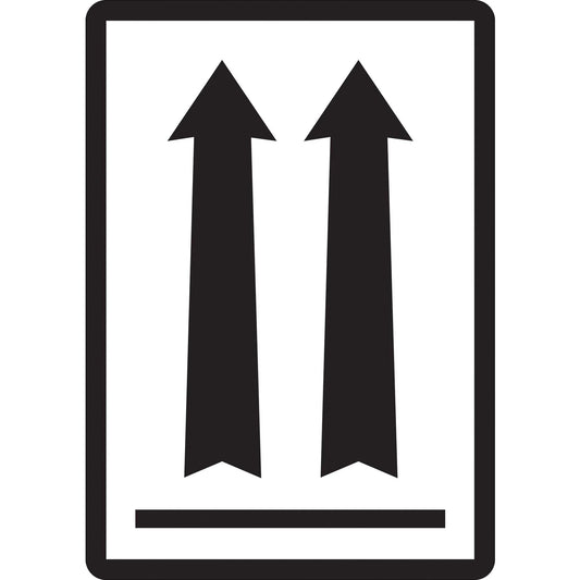 3 x 4 1/4" - (two up arrows over black bar) Labels - DL1500 Box Packaging Partner
