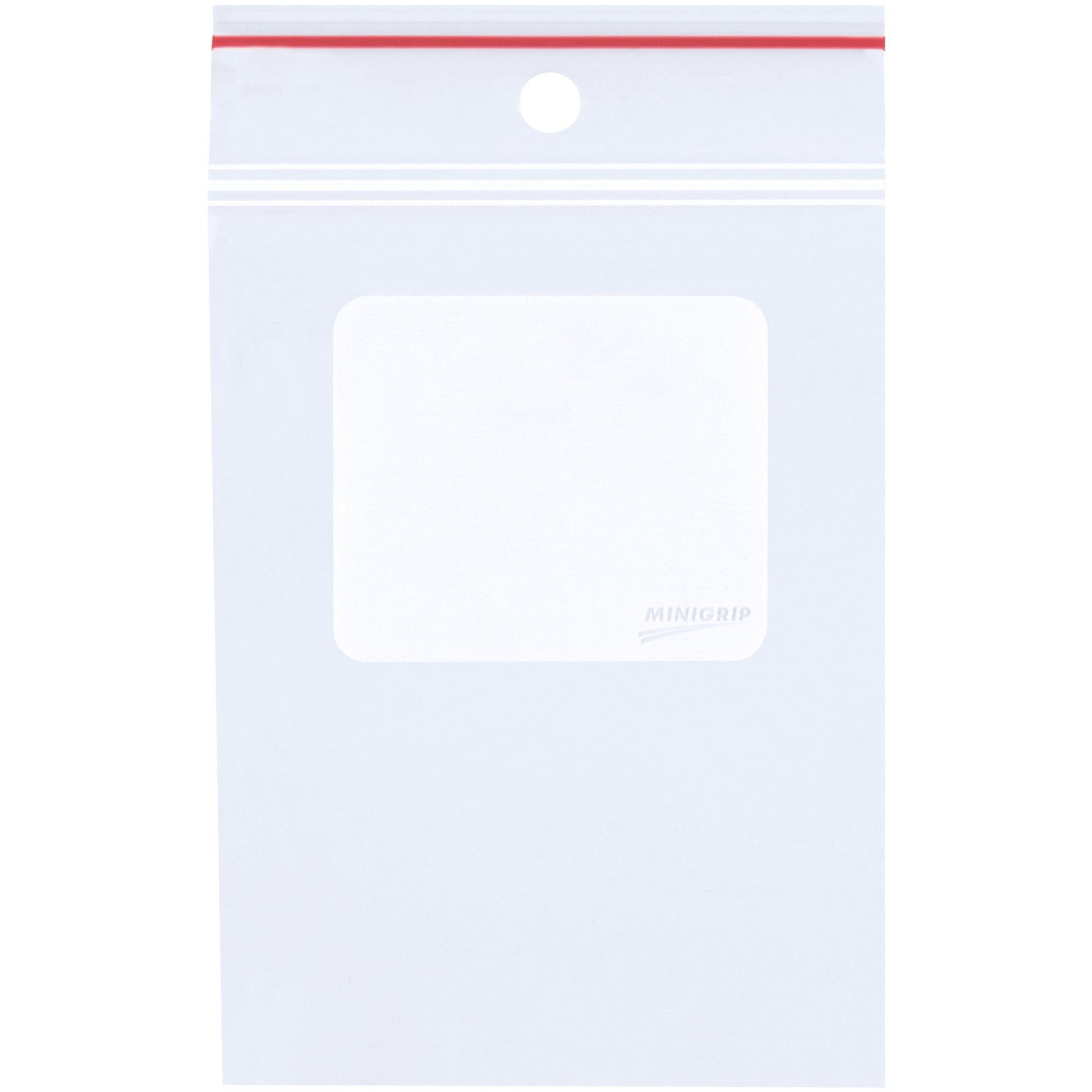 3 x 4" - 4 Mil Minigrip® White Block Reclosable Poly Bags w/ Hang Holes - MG4010