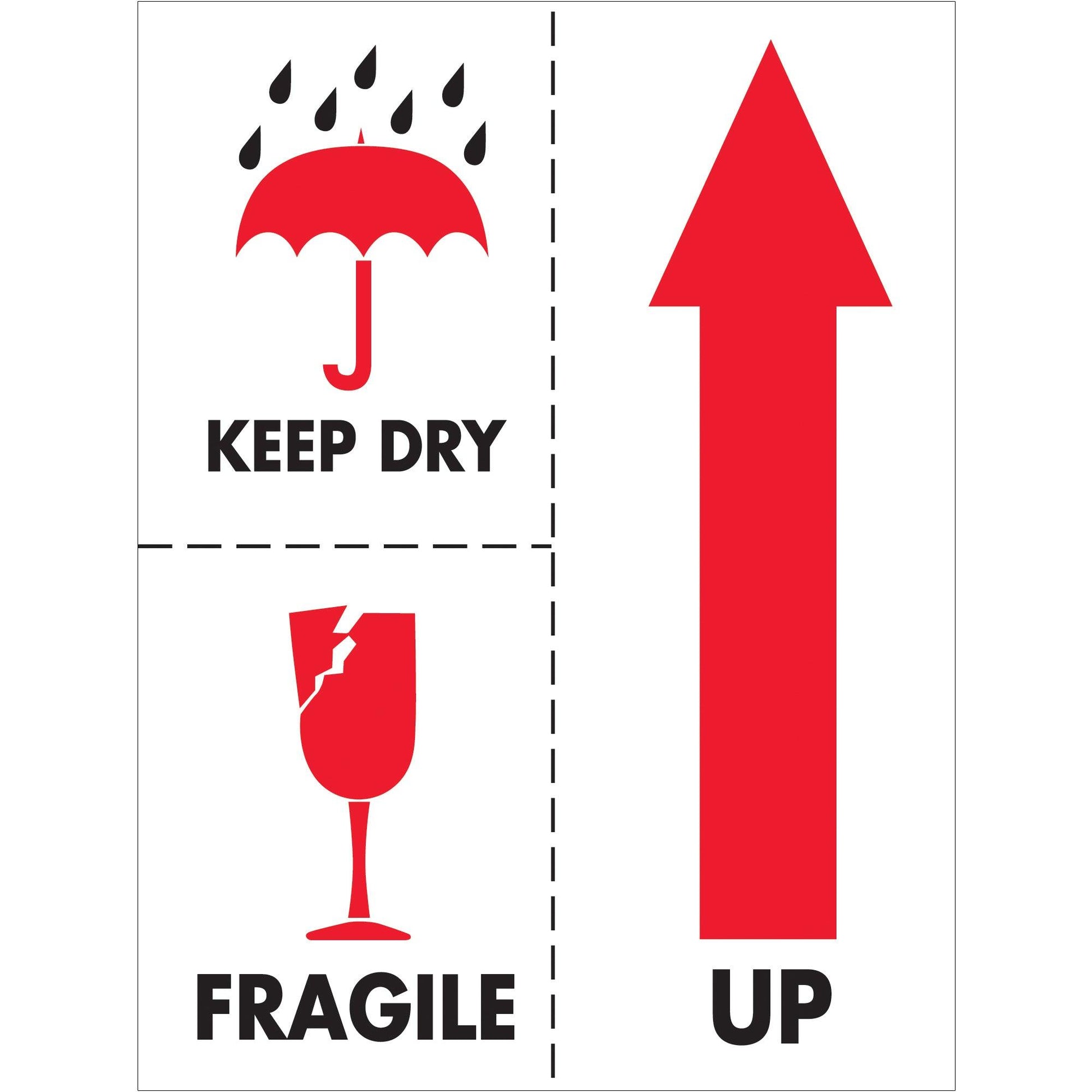 3 x 4" - "Keep Dry Fragile" Labels - DL2152