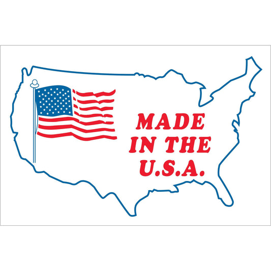 3 x 4" - "Made in the U.S.A." Labels - USA503