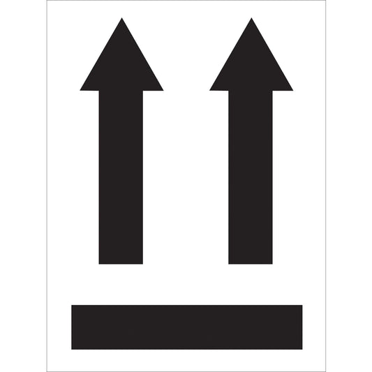 3 x 4" - (two up arrows over black bar) Labels - DL1410 Box Packaging Partner