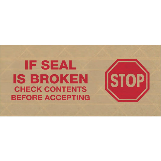 3" x 450' "Stop" Tape Logic® #7500 Messaged Reinforced Water Activated Tape - T9077500RA Box Packaging Partner