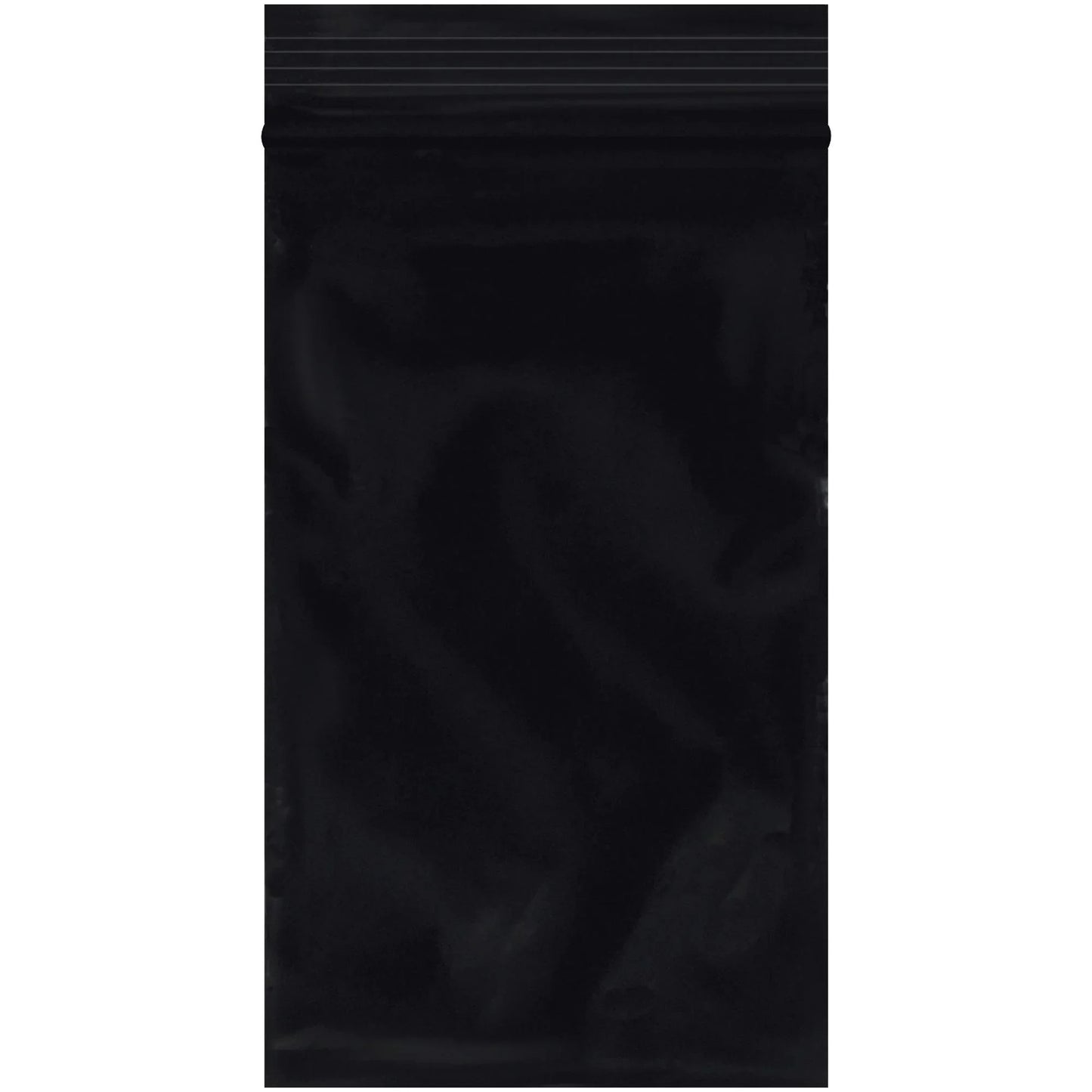 3 x 5" - 2 Mil Black Reclosable Poly Bags - PB3550BK Box Packaging Partner