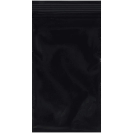 3 x 5" - 2 Mil Black Reclosable Poly Bags - PB3550BK Box Packaging Partner
