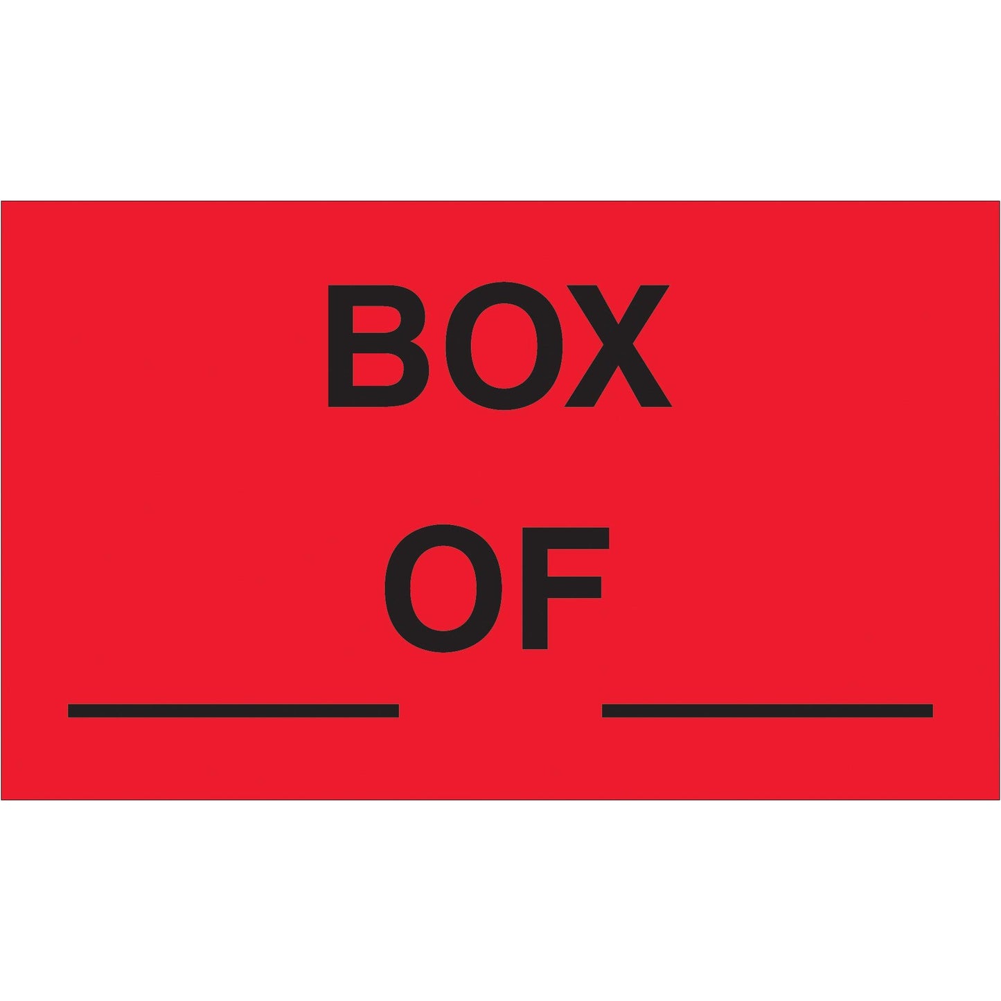 3 x 5" - "Box ___ of ___" (Fluorescent Red) Labels - DL3221